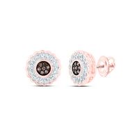 1/6CTW-DIA NK COGNAC ROUND EARRING
