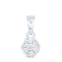 1/10CTW-DIA NK FLOWER FASHION PENDANT