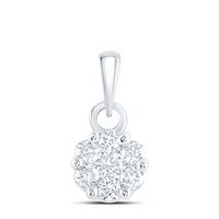 1/4CTW-DIA NK FLOWER FASHION PENDANT