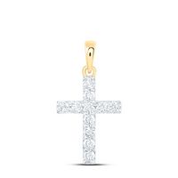 1/4CTW-DIA NK CROSS PENDANT