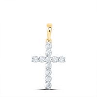 1/4CTW-DIA NK CROSS PENDANT