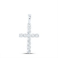 1/4CTW-DIA NK CROSS PENDANT