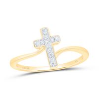 1/12 CTW-DIA NK GIFT CROSS RING