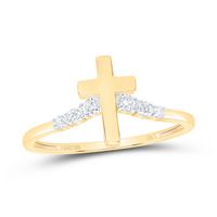 1/10 CTW-DIA NK GIFT CROSS RING