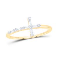1/8 CTW-DIA NK GIFT CROSS RING