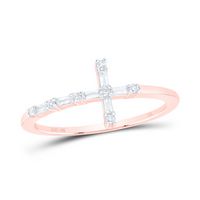 1/8 CTW-DIA NK GIFT CROSS RING