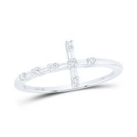 1/8 CTW-DIA NK GIFT CROSS RING