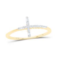 1/10 CTW-DIA NK GIFT CROSS RING
