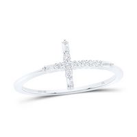 1/10 CTW-DIA NK GIFT CROSS RING