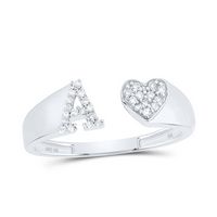 1/10CTW-DIA NK GIFT INITIAL &quot;A&quot; LADIES HEART RING