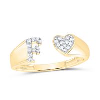 1/10CTW-DIA NK GIFT INITIAL &quot;F&quot; LADIES HEART RING