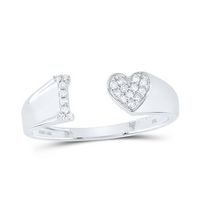 1/10CTW-DIA NK GIFT INITIAL &quot;I&quot; LADIES HEART RING