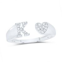 1/8CTW-DIA NK GIFT INITIAL &quot;K&quot; LADIES HEART RING