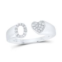 1/8CTW-DIA NK GIFT INITIAL &quot;O&quot; LADIES HEART RING
