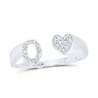 1/8CTW-DIA NK GIFT INITIAL &quot;Q&quot; LADIES HEART RING