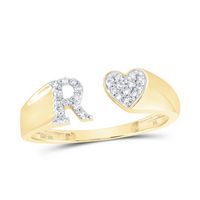 1/8CTW-DIA NK GIFT INITIAL &quot;R&quot; LADIES HEART RING
