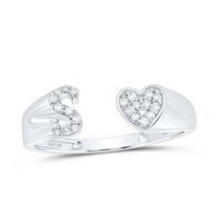 1/10CTW-DIA NK GIFT INITIAL &quot;S&quot; LADIES HEART RING