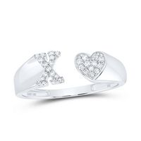 1/8CTW-DIA NK GIFT INITIAL &quot;X&quot; LADIES HEART RING
