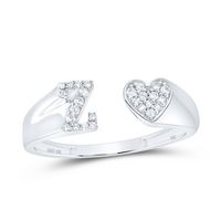 1/10CTW-DIA NK GIFT INITIAL &quot;Z&quot; LADIES HEART RING