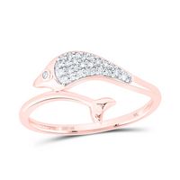 1/10CTW-NAT DIA NK GIFT DOLPHIN RING