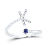 1/20CTW-NAT DIA NK 2.5MM RD-BS NAT GEM INITIAL &quot;K&quot; LADIES RING