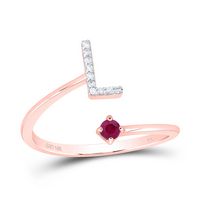 1/20CTW-NAT DIA NK 2.5MM RD-RU NAT GEM INITIAL &quot;L&quot; LADIES RING