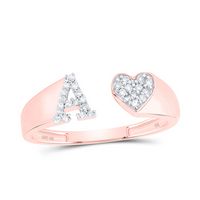 1/10CTW-DIA NK GIFT INITIAL &quot;A&quot; LADIES HEART RING