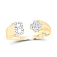 1/8CTW-NAT DIA NK GIFT INITIAL &quot;B&quot; LADIES RING
