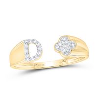 1/8CTW-NAT DIA NK GIFT INITIAL &quot;D&quot; LADIES RING