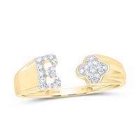 1/8CTW-NAT DIA NK GIFT INITIAL &quot;E&quot; LADIES RING