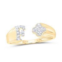 1/10CTW-NAT DIA NK GIFT INITIAL &quot;F&quot; LADIES RING