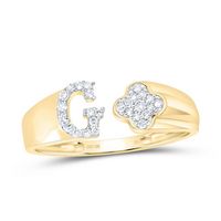 1/8CTW-NAT DIA NK GIFT INITIAL &quot;G&quot; LADIES RING