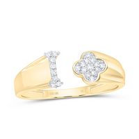 1/10CTW-NAT DIA NK GIFT INITIAL &quot;I&quot; LADIES RING