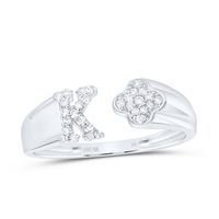 1/8CTW-NAT DIA NK GIFT INITIAL &quot;K&quot; LADIES RING