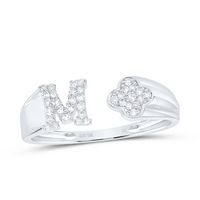 1/6CTW-NAT DIA NK GIFT INITIAL &quot;M&quot; LADIES RING