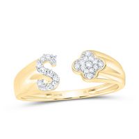 1/8CTW-NAT DIA NK GIFT INITIAL &quot;S&quot; LADIES RING