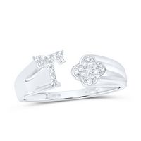 1/8CTW-NAT DIA NK GIFT INITIAL &quot;T&quot; LADIES RING