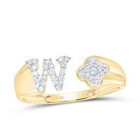 1/6CTW-NAT DIA NK GIFT INITIAL &quot;W&quot; LADIES RING