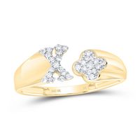 1/8CTW-NAT DIA NK GIFT INITIAL &quot;X&quot; LADIES RING