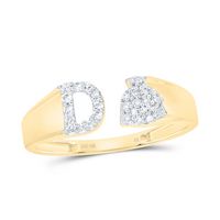 1/8CTW-NAT DIA NK GIFT INITIAL &quot;D&quot; LADIES RING