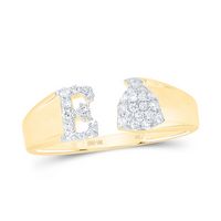 1/8CTW-NAT DIA NK GIFT INITIAL &quot;E&quot; LADIES RING