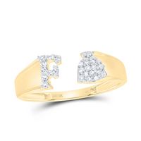 1/8CTW-NAT DIA NK GIFT INITIAL &quot;F&quot; LADIES RING