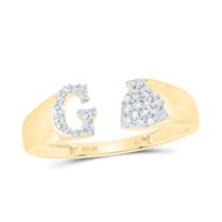 1/8CTW-NAT DIA NK GIFT INITIAL &quot;G&quot; LADIES RING