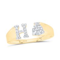 1/8CTW-NAT DIA NK GIFT INITIAL &quot;H&quot; LADIES RING