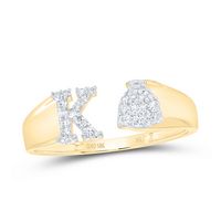 1/8CTW-NAT DIA NK GIFT INITIAL &quot;K&quot; LADIES RING