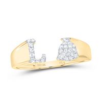 1/10CTW-NAT DIA NK GIFT INITIAL &quot;L&quot; LADIES RING