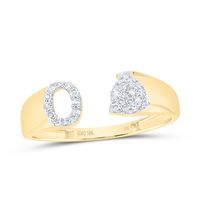 1/8CTW-NAT DIA NK GIFT INITIAL &quot;O&quot; LADIES RING
