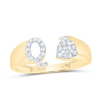 1/6CTW-NAT DIA NK GIFT INITIAL &quot;Q&quot; LADIES RING