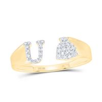1/8CTW-NAT DIA NK GIFT INITIAL &quot;U&quot; LADIES RING