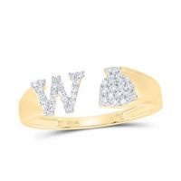 1/6CTW-NAT DIA NK GIFT INITIAL &quot;W&quot; LADIES RING